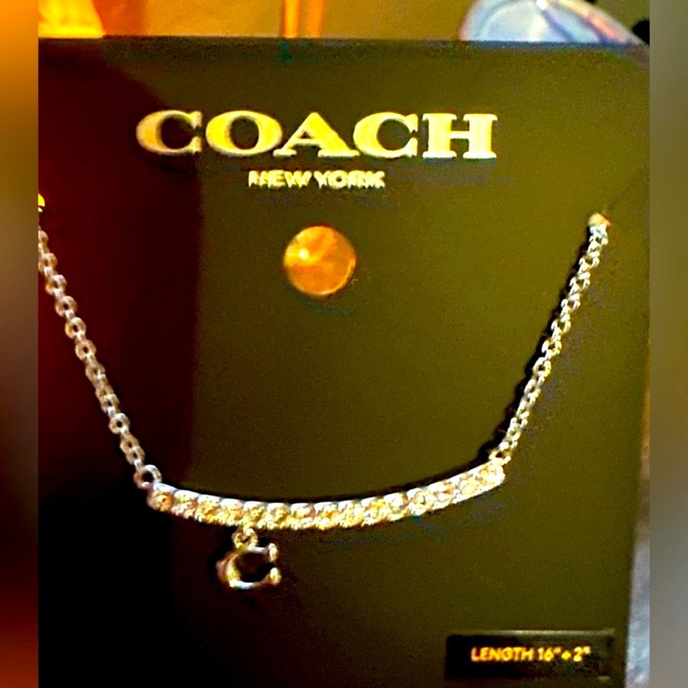 New COACH Signature C Paver 
Bar Necklace - Picture 2 of 3